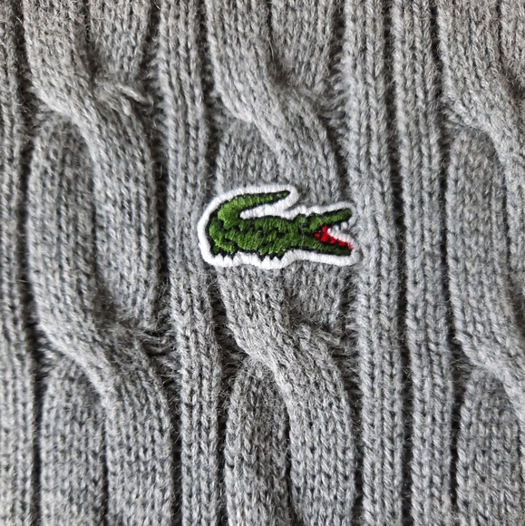 Lacoste Women's knit grey sweater size L - Picture 7 of 14